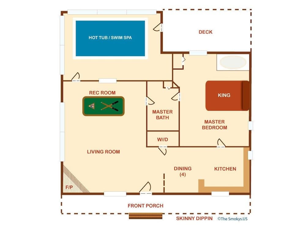 Skinny Dippin 1 Br cabin by RedAwning