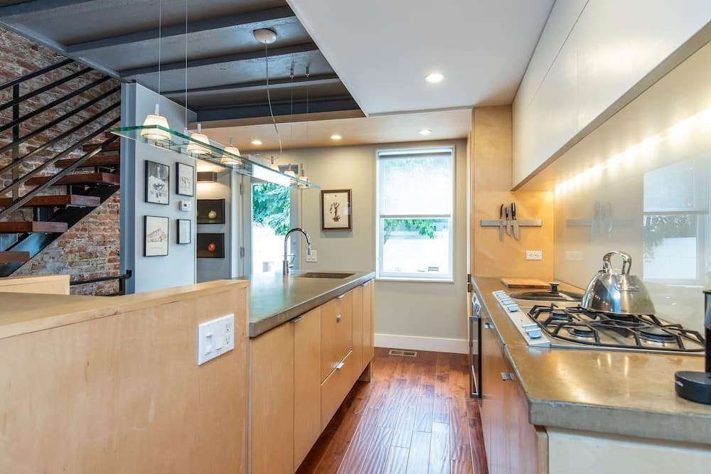 Modern European Home - Garden Patio w/ Firepit