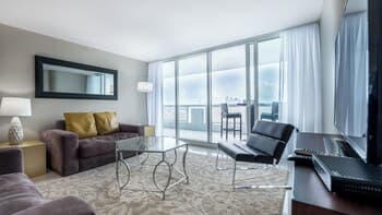 Bay Overlooking Condo With Balcony