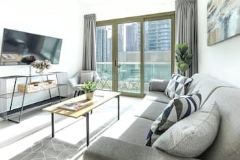 Minutes From JBR Beach! Beautiful 1BR in Marina!