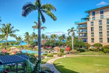K B M Resorts: Honua Kai Hokulani Hkh-211, Large Remodeled Ocean View Inner Courtyard 2 Bedrooms, Beach Gear, L'occitane, Includes Rental Car!