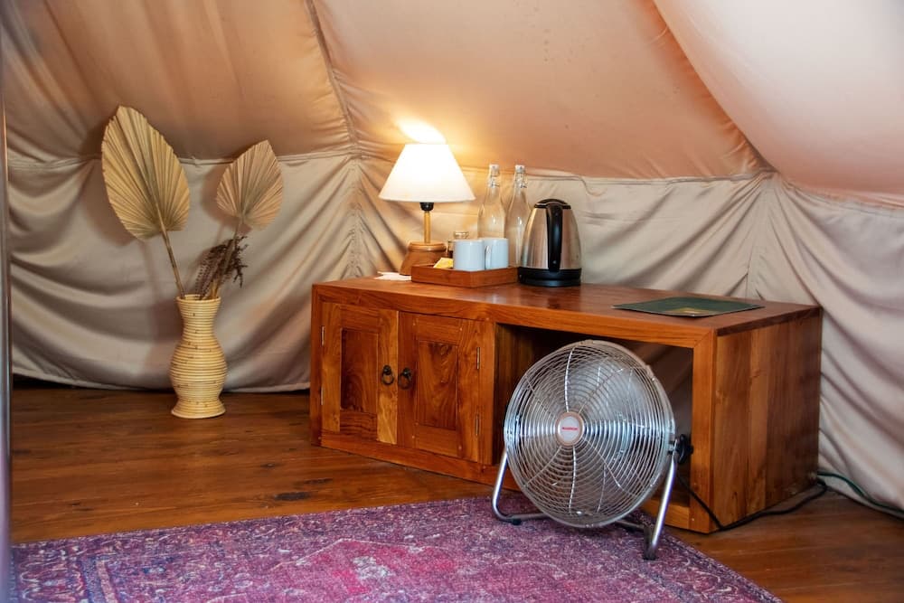 Glamping tent near the waterfall