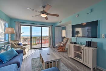 Ocean-view Condo w/ Deck, Steps to Carolina Beach!