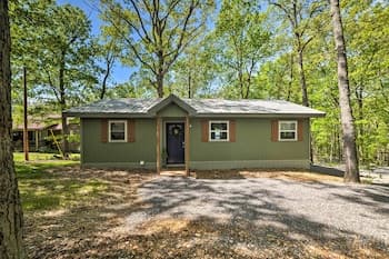 Modern Lakefront Getaway w/ Deck + Dock, In Cove!