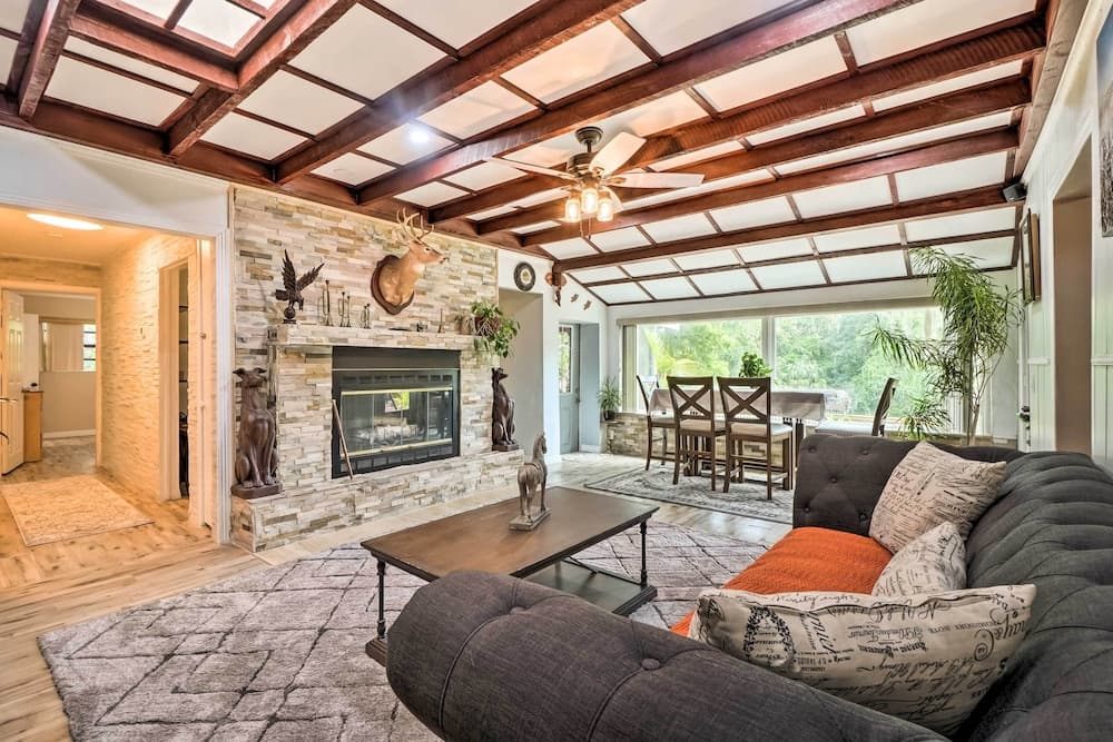 Lush Riverfront Escape w/ Private Boat Dock!