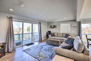 Wells Home w/ Wraparound Deck: Walk to Beach!