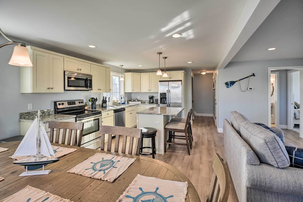 Wells Home w/ Wraparound Deck: Walk to Beach!