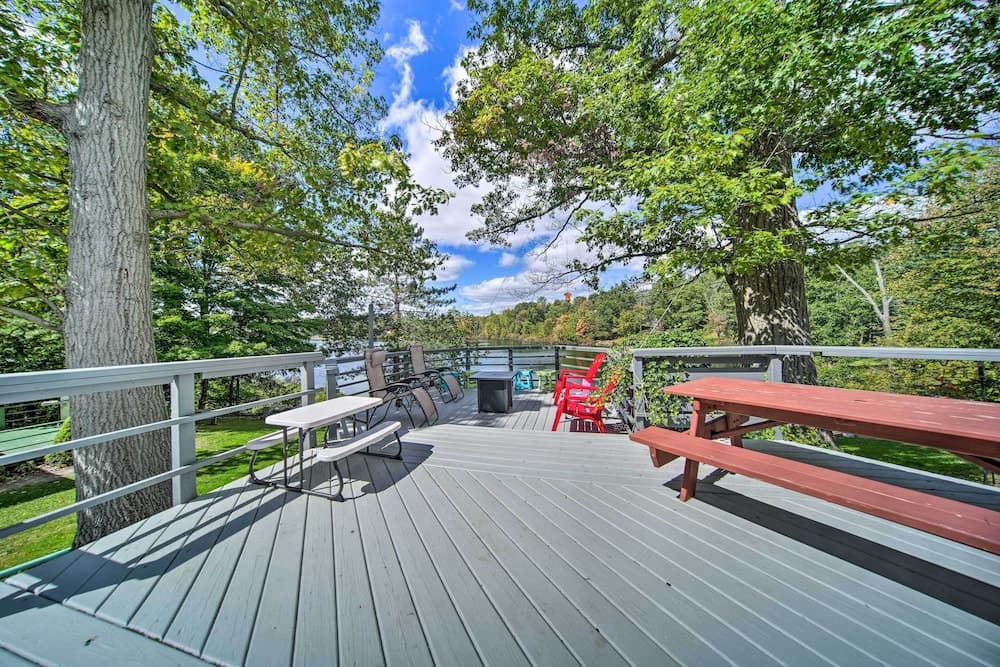 New! Lakefront Burton Home w/ Deck, Grill + Views!