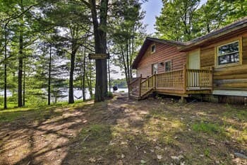 Burns Lake Cabin w/ Dock, Fire Pit, Rowboat & More