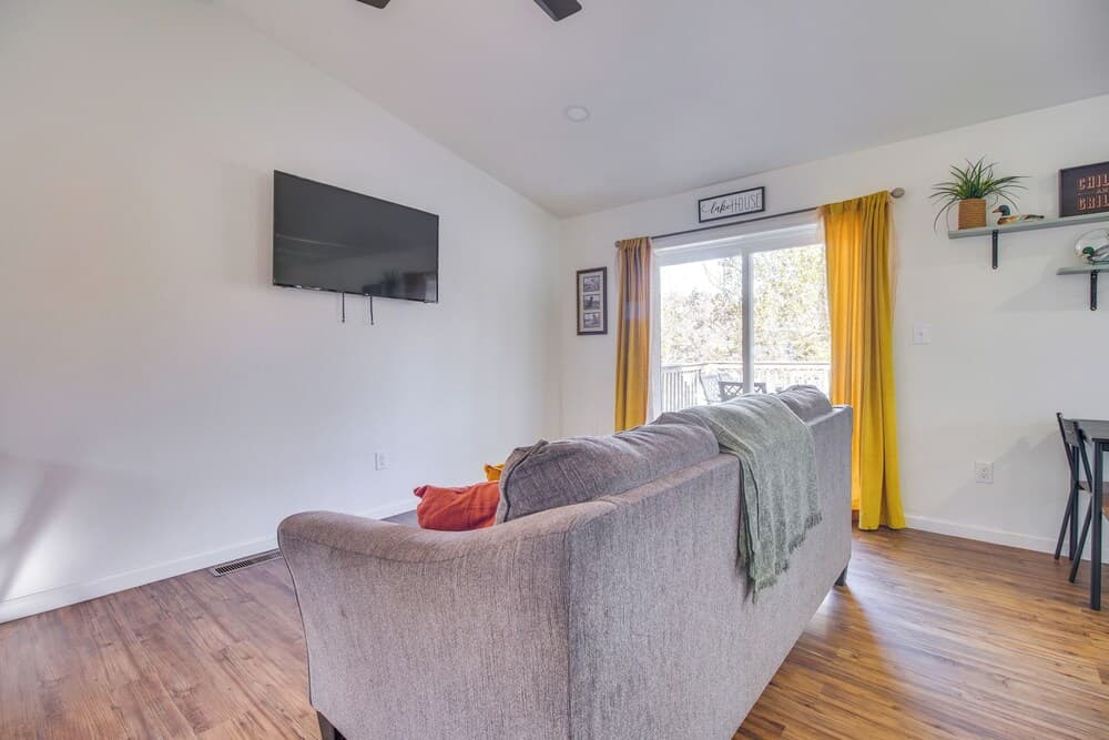 Deck & Boat Dock: Lakefront Cabin in Eucha!