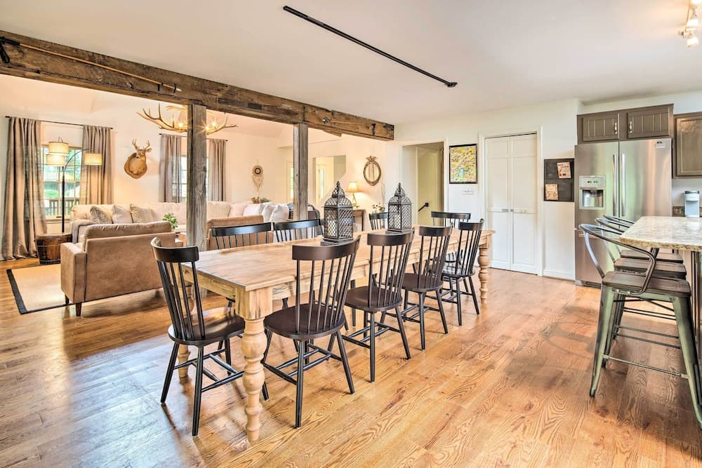 Deck w/ Fireplace: Pet-friendly Lake Lure Retreat