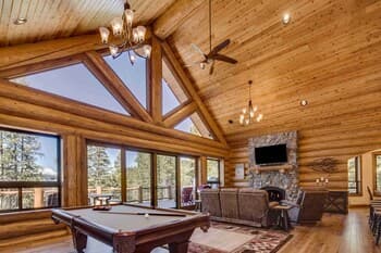 Luxe Log Cabin w/ Hot Tub, Bar + Mountain Views!