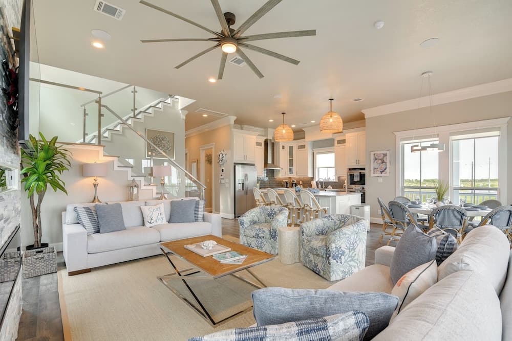 Walk to Beach: Modern Galveston Home w/ Balconies!