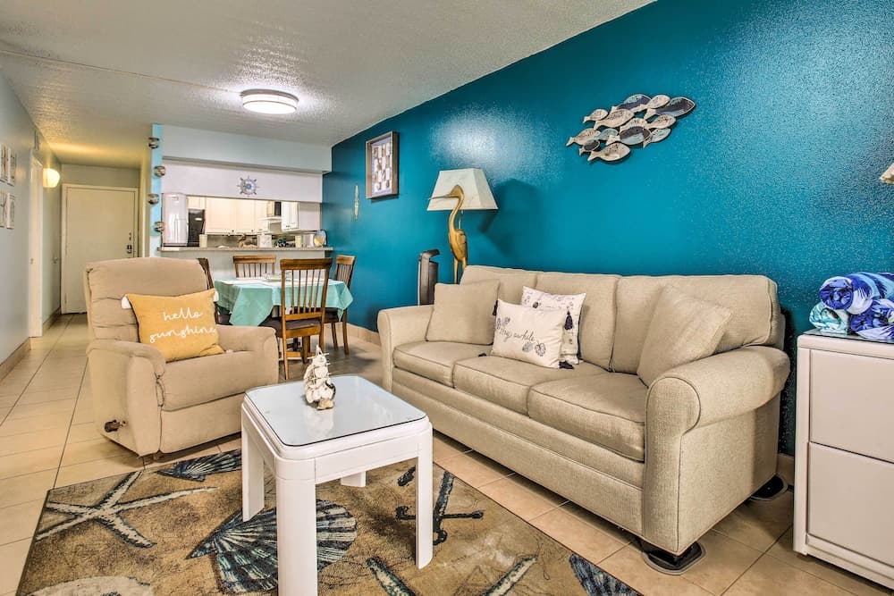 Walk to Beach: Ocean-view Galveston Condo!