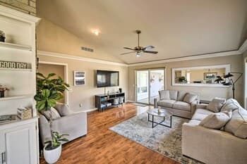 Contemporary Retreat w/ Patio ~ 1 Mi to Beach