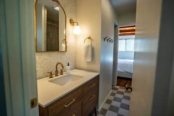 Modern Pine Cabin w/ Wraparound Deck & Forest View