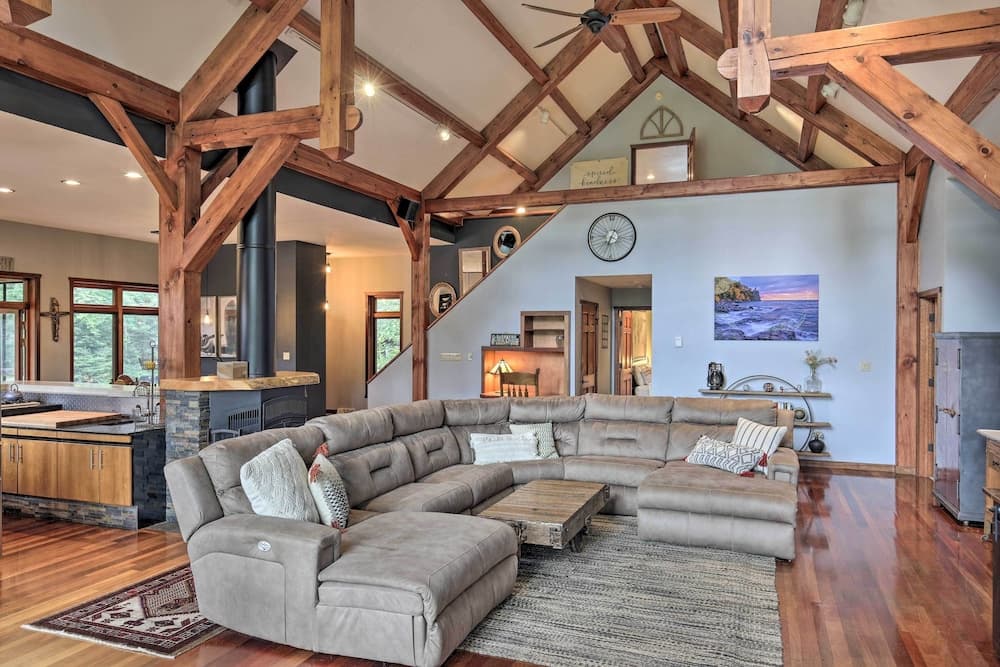 Spacious Riverfront Escape w/ Private Hot Tub