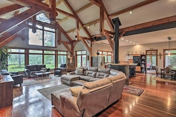 Spacious Riverfront Escape w/ Private Hot Tub