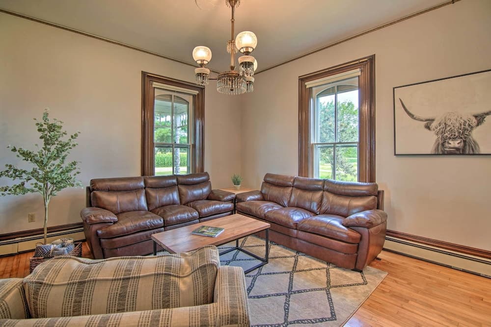 Spacious Farmhouse on 200 Acres Along the River