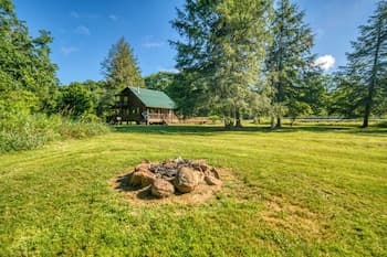 Scenic Log Cabin With Fire Pit & Stocked Creek!