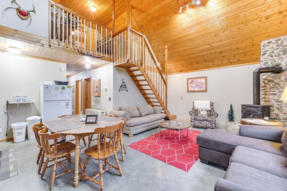 Cozy Birchwood Retreat on UTV Trail w/ Hot Tub!