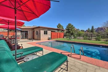 Sedona Home on 1 Acre w/ Pool+red Rock Views!