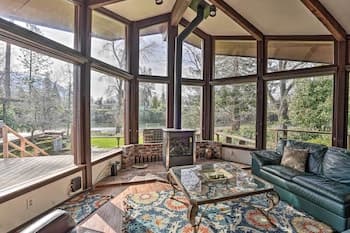 Serene Riverfront Escape w/ Hot Tub & Views!