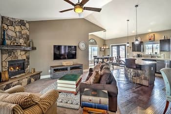 Rustic Glacier Gem w/ Patio, Fire Pit & Mtn Views!