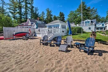 Beachfront Sebago Cottage w/ Deck + Grill!