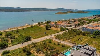 Villa Blue Sky 2 Turanj Next to the sea Private Pool Barbecue Jacuzzi Rooftop Terrace www Zadarvillas