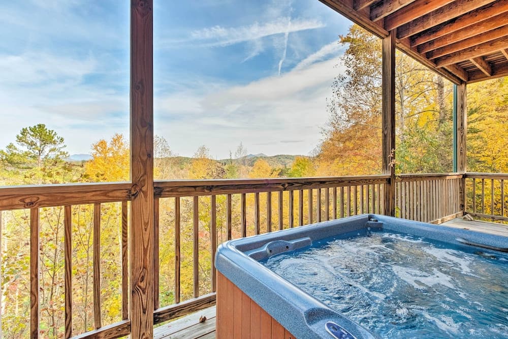 Smoky Mountain Views + Hot Tub: Spacious Cabin!
