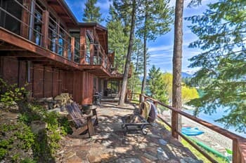 Luxe Lakefront Haven w/ Mountain Views & Dock
