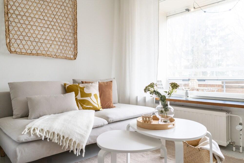 Upper floor studio with a balcony