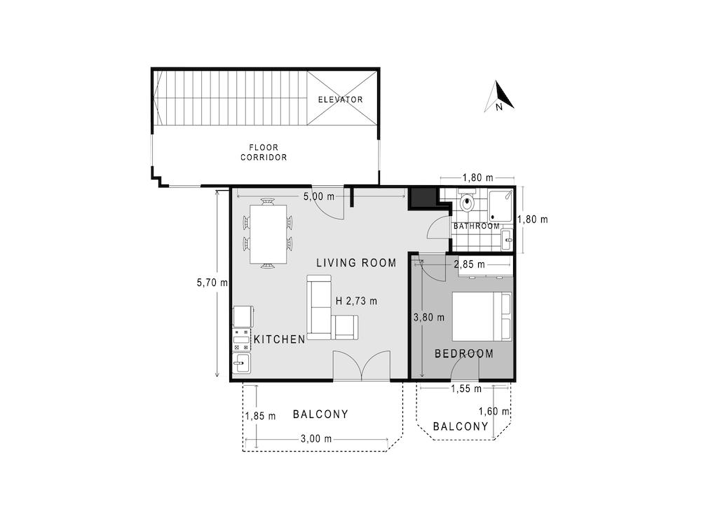 Sanders Arch - Pleasant 1-bedroom Apartment With Balcony