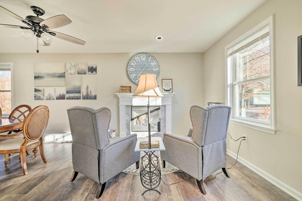 Charming Tobyhanna Home: Game Room, Fireplace