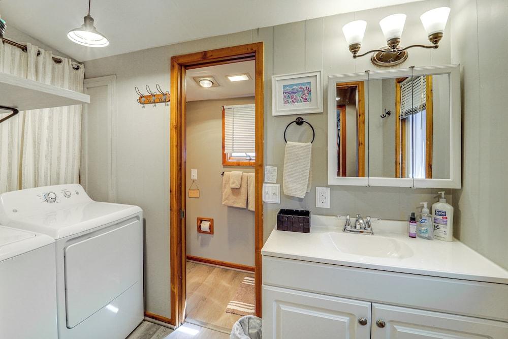 Near Lake + Trails: Rustic Newland Cabin w/ Deck!