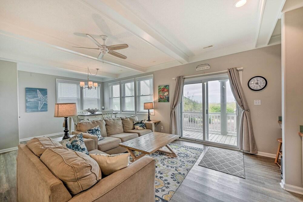 Chic Beachfront Emerald Isle Escape w/ Deck!