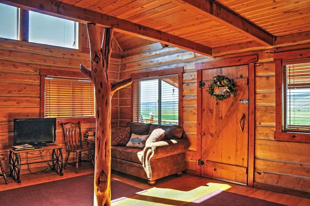 Remote Antimony Log Cabin w/ Green Meadow Views!