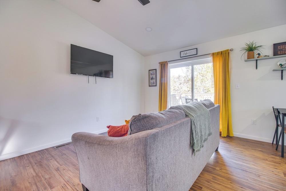 Deck & Boat Dock: Lakefront Cabin in Eucha!