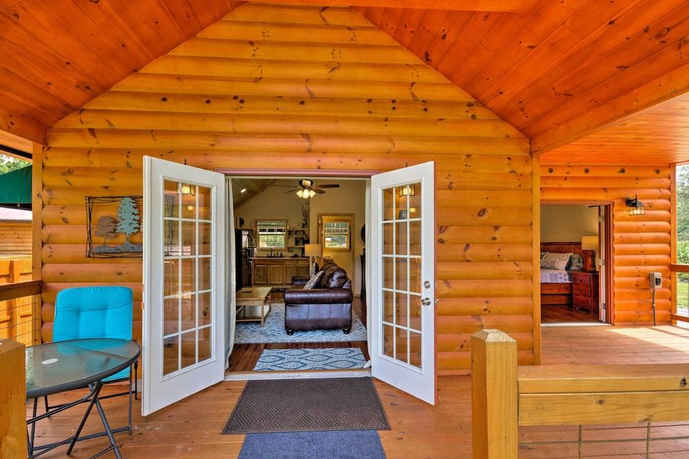 Deck & Hot Tub: Bryson City Riverfront Cabin!