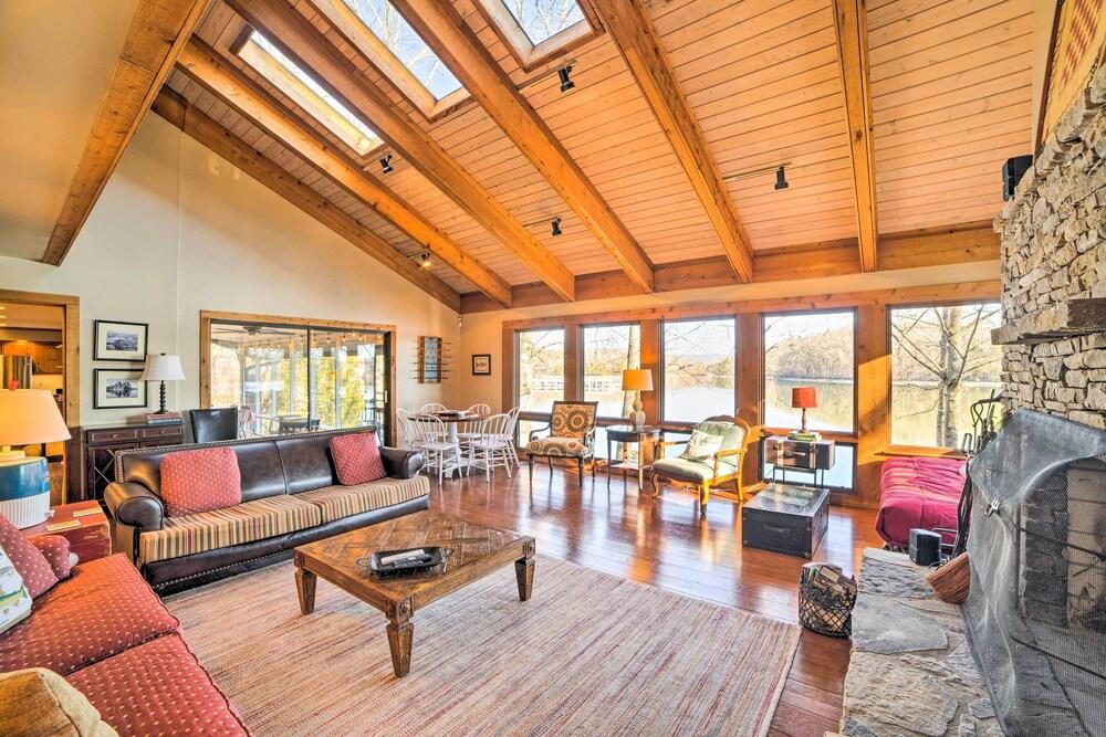 Lakefront Harrison Home w/ Sunroom, Deck, & Dock!