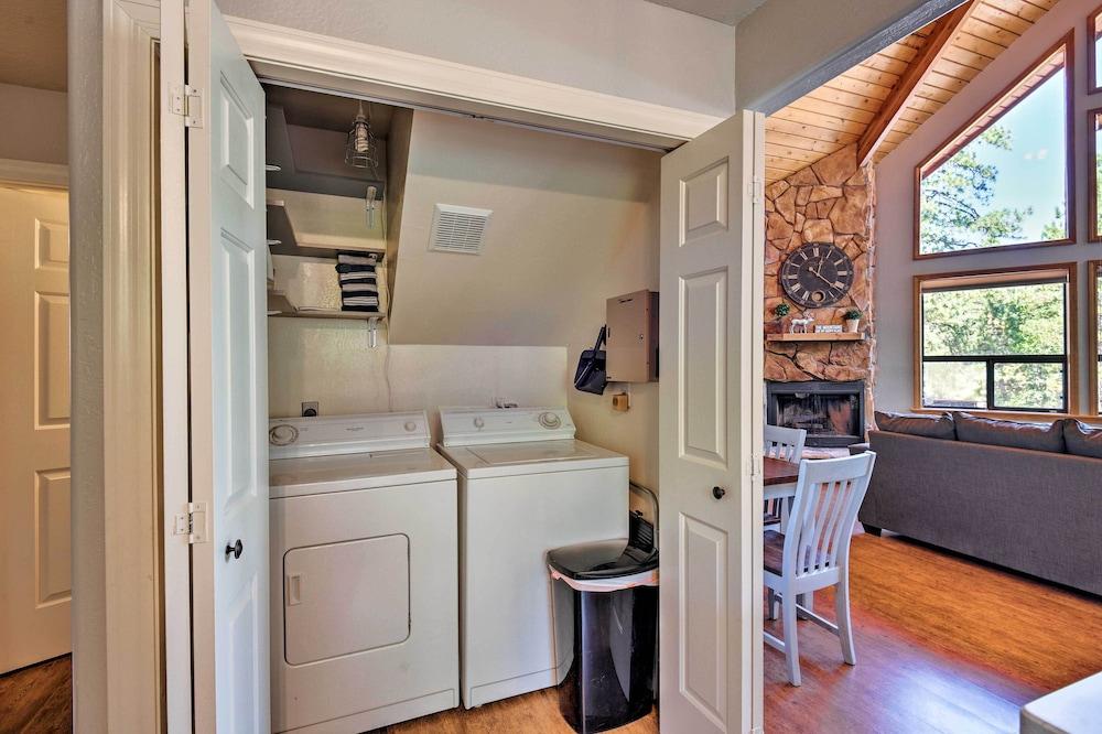 Fire Pit & Furnished Deck: Modern Munds Park Cabin