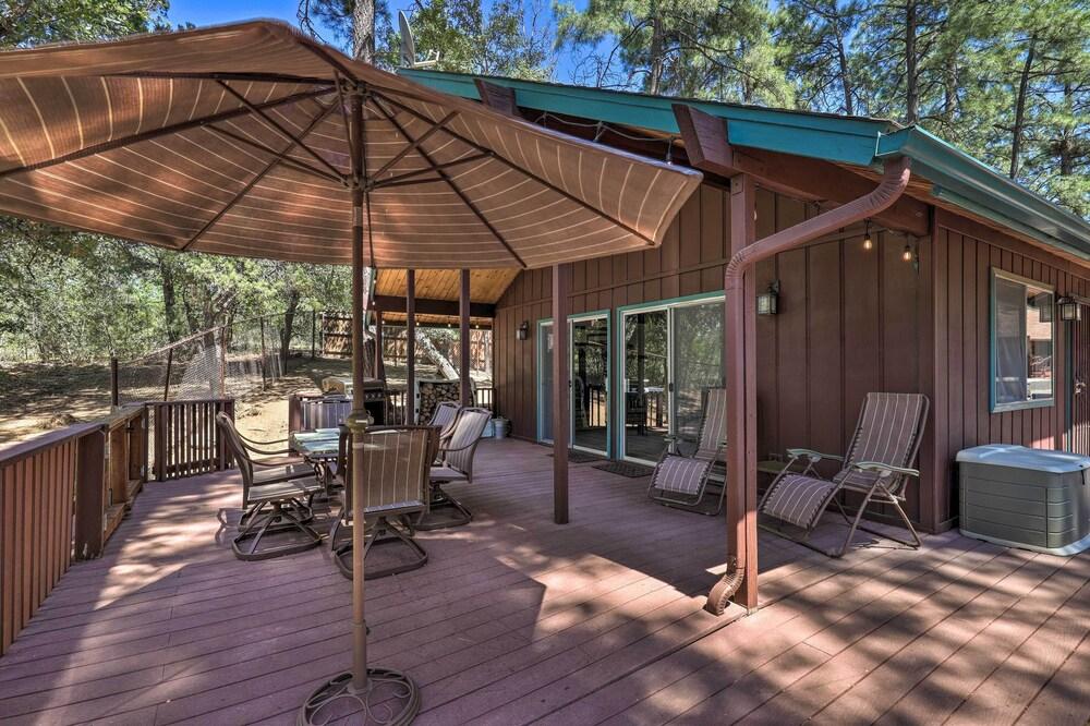 Deck w/ Wooded Views: Rustic-chic Prescott Cabin!